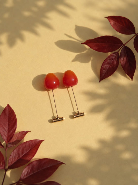 Amber Cherry Earrings