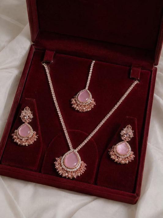 Rosé Teardrop Pearl Set